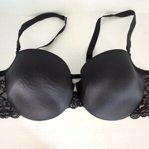 Cacique Lace Trim Underwire Bra 42D Black